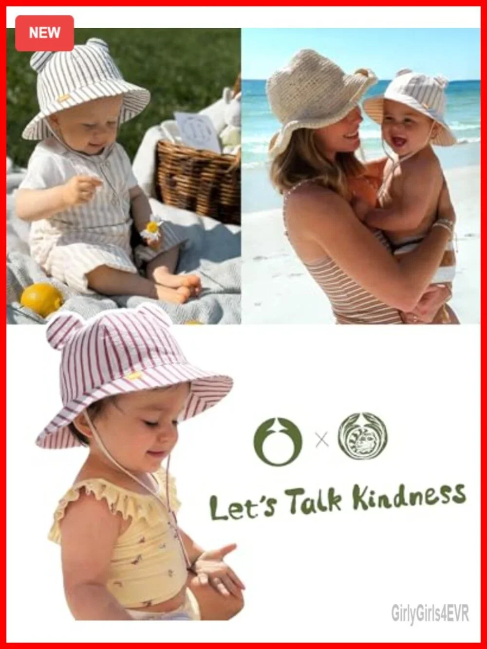 UPF 50+ Baby Sun Hat Bucket Hat with Wide Brim Cotton